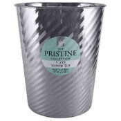 Wholesale - TRASH CAN SS 9.25"H X 7.875"W (6" BASE) SHINY CHROME 5L, UPC: 769898274022